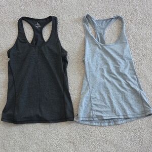 Women's Racerback Tank Top - Black and Light Gray